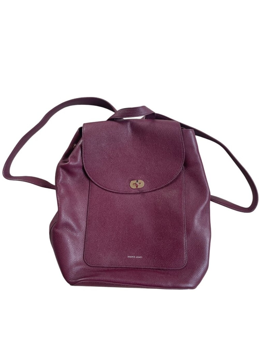 Draper James 100% Leather Pebbled Textured Lined Backpack Preppy Plum Purple